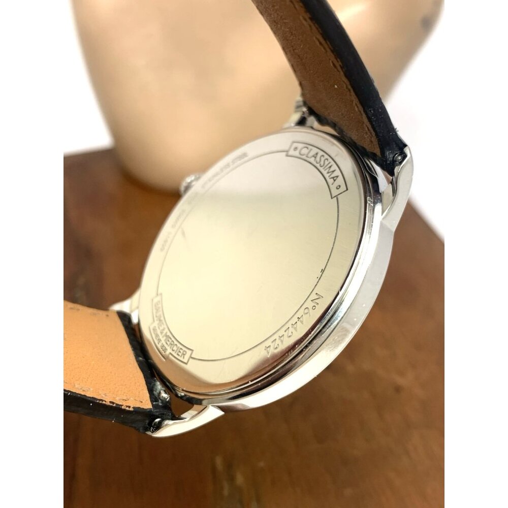 Baume & Mercier Men's Watch 10323 Classima Swiss Quartz White Dial Leather 40mm - Picture 7 of 14